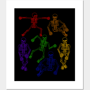 Rainbow Skeletons Posters and Art